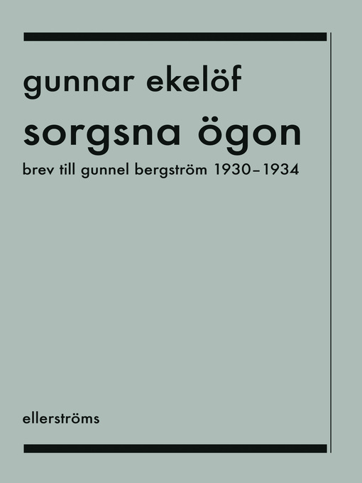 Title details for Sorgsna ögon by Gunnar Ekelöf - Available